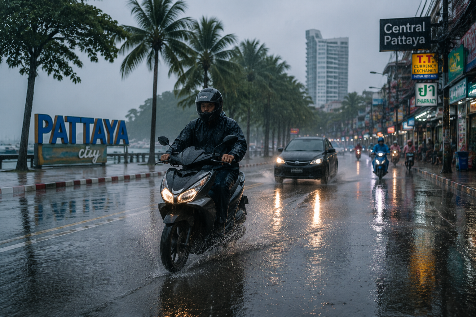 掌握雨季摩托车驾驶技巧：芭堤雅安全之路